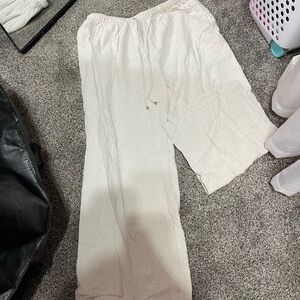 Cream Linen Pants